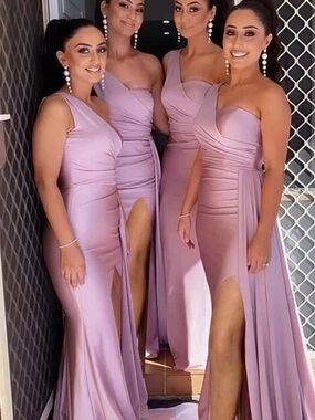 2 for 1 Elegant One-Shoulder Lilac Evening Dress